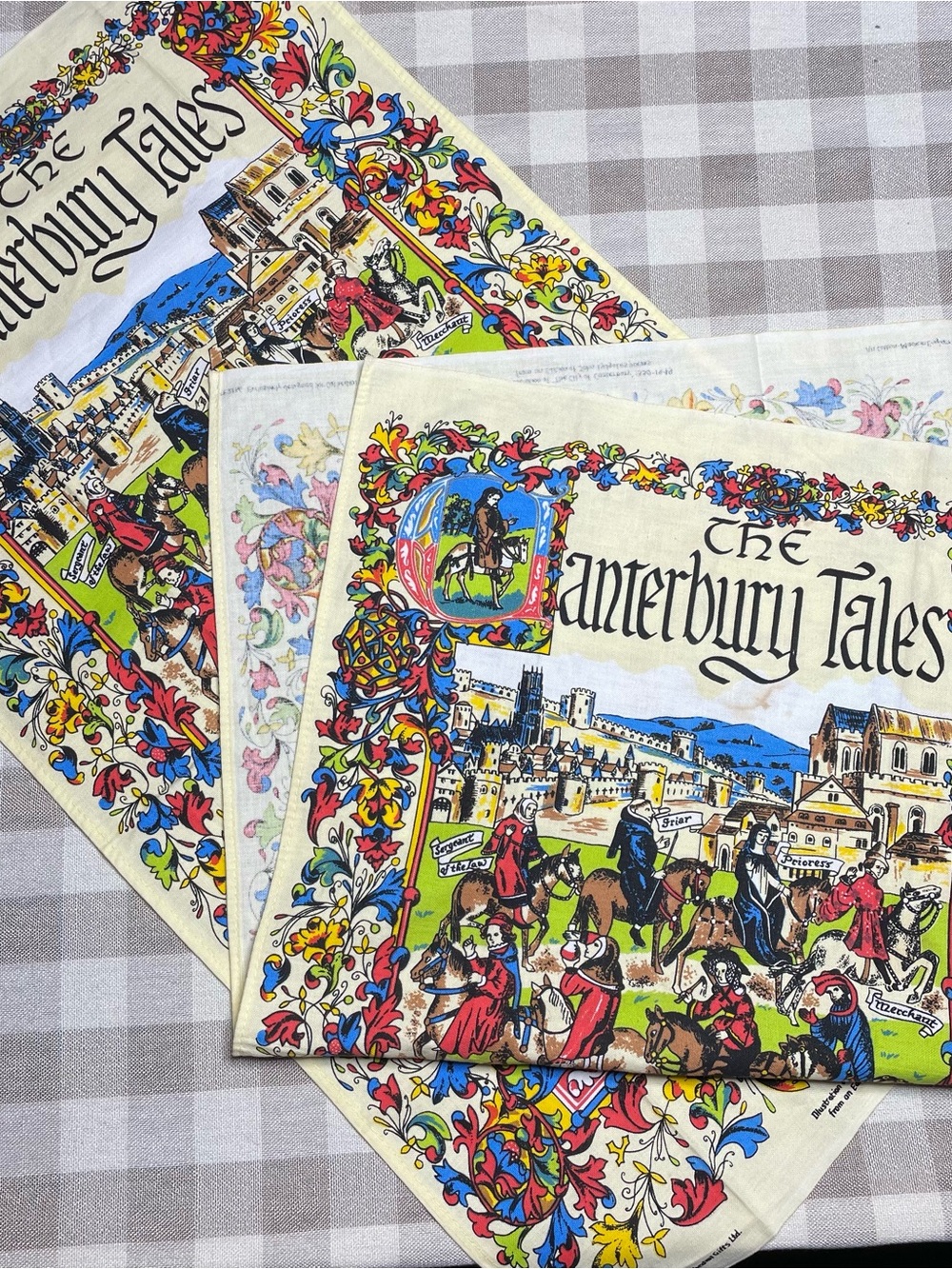 Canterbury Tales Decorative Cotton Tea Towels - Multicolor set of 2